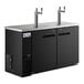 An Avantco black beer dispenser with two taps.