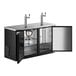 An Avantco black double tap beer dispenser.