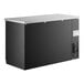A black rectangular Avantco back bar refrigerator with a white glass door.