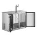 A stainless steel Avantco beer dispenser with two doors.