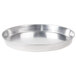 An American Metalcraft heavy weight aluminum pizza pan with a white background.