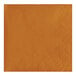 A close up of a Creative Converting Pumpkin Spice Orange paper napkin with a square design.