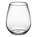 A clear Visions stemless wine sampler glass.