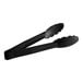 A pair of black Cambro plastic tongs with long scalloped handles.