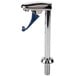 A silver T&S glass filler faucet with a blue and chrome handle.