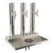 A stainless steel Micro Matic Skyline Glycol Cooled 3 Tap Tower with glass rinser.