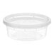 A Choice clear plastic deli container with a lid.