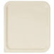 A white square Rubbermaid food storage container lid.
