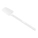 A white plastic spatula with a handle.