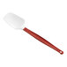 A red Rubbermaid spoonula with a white handle.