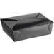 A black Choice folded paper take-out box with a lid.