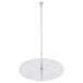 A Clipper Mill stainless steel metal pole with a round base.