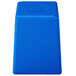 A cobalt blue plastic container with a round top.