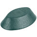 A white polyethylene oval basket with a green lid.