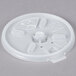 A white Dart plastic lid with a Lift'n'Lock tab and straw slot.