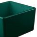 A Tablecraft hunter green square bowl with a lid.