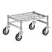 A Regency heavy-duty chrome metal cart with black wheels.