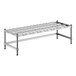 A Regency chrome metal dunnage rack on a wire shelf.