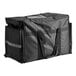 A black heavy-duty insulated soft-sided food delivery bag with handles, designed to hold six 2 1/2-inch deep full size food pans.