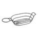 A Clipper Mill black wire oval basket with a round handle and ramekin holder.