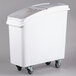 Baker's Mark 21 Gallon / 335 Cup White Slant Top Mobile Ingredient Storage Bin with Sliding Lid & Scoop