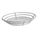 A Clipper Mill stainless steel oval basket with a raised grid base.