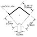 A diagram of the Eagle Group WBIC75-24 inner corner drainboard with measurements.