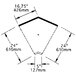 A diagram of the dimensions for an Eagle Group inner corner workboard.