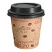 A Choice paper hot cup with a black lid and coffee writing.