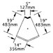 A diagram showing the measurements for a triangle with a 60 degree angle.