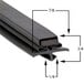 A black rubber True magnetic door gasket with measurements on a diagram.
