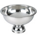 An American Metalcraft silver punch bowl with a round base.