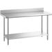 A Regency stainless steel work table with undershelf.