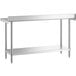 A Regency stainless steel work table with undershelf.