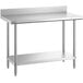 A Regency stainless steel work table with undershelf.