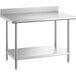 A Regency stainless steel work table with undershelf.