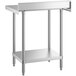 A Regency stainless steel work table with undershelf.