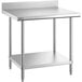 A Regency stainless steel work table with undershelf.