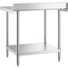 A Regency stainless steel work table with undershelf.