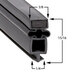A close-up of a black rubber door gasket with magnetic bottom.