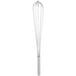 A Vollrath stainless steel French whisk with a handle on a white background.