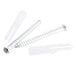 A group of screws and plastic tongs.