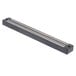 A black metal rectangular bar with silver metal strips attached.