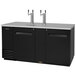 Turbo Air TBD-3SB (2) Double Tap Kegerator Beer Dispenser - Black, (3) 1/2 Keg Capacity