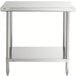 A Regency stainless steel work table with undershelf.