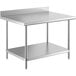 A Regency stainless steel work table with undershelf.