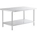 A Regency stainless steel work table with undershelf.