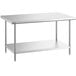 A Regency stainless steel work table with undershelf.