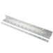 A metal bracket with two holes for a Curtron Mesh Strip Door.