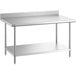 A Regency stainless steel work table with undershelf.